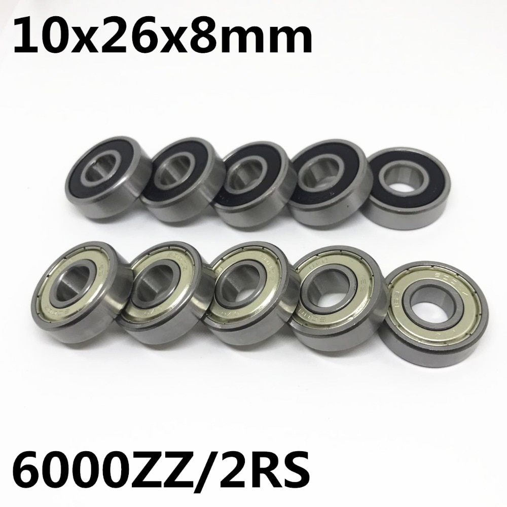 10Pcs High quality 6000ZZ 6000-2RS ball bearing 10x26x8 deep groove ball bearing 6000RS 6000