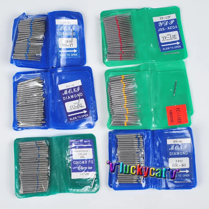 50pcs Dental Diamond FG High Speed Burs for Polishing Smoothing SF SERIES Dental Burs 1.6mm
