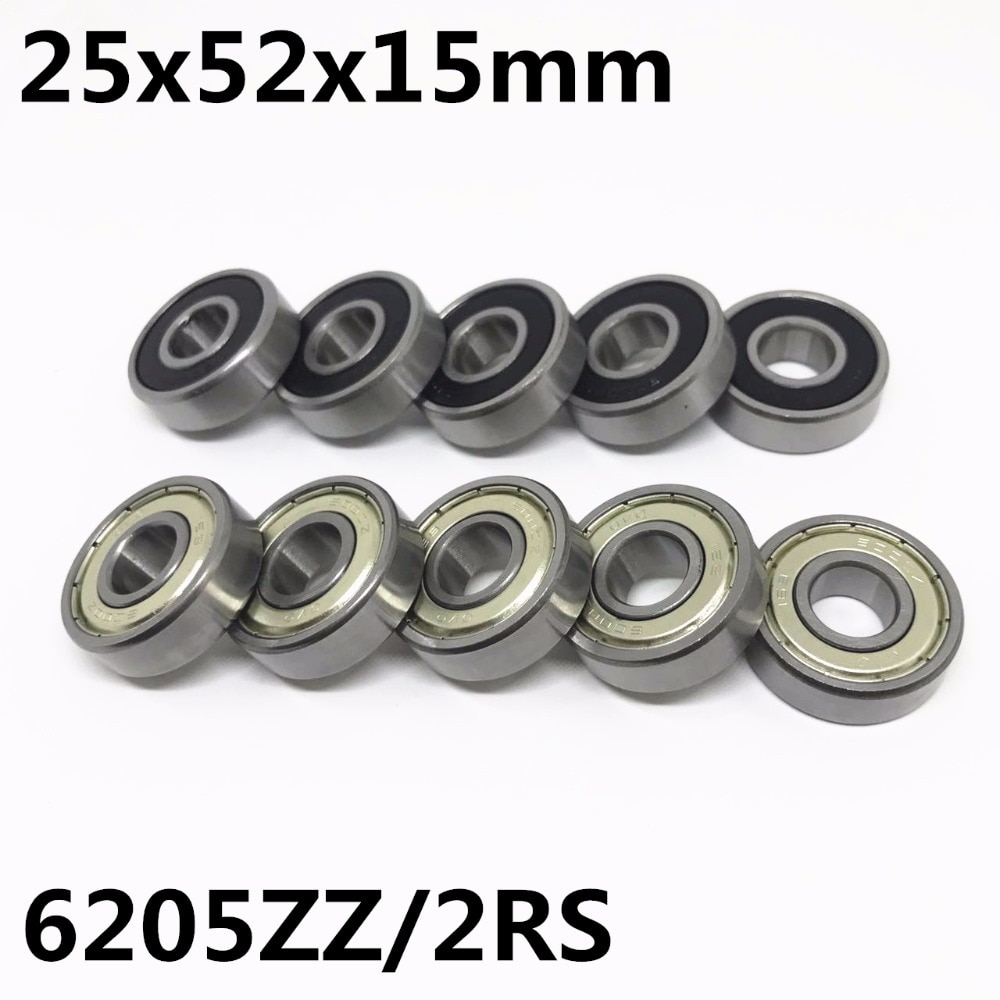10pcs 6205ZZ 6205-2RS ball bearing 25x52x15mm deep groove ball bearing High quality 6205Z 6205RS