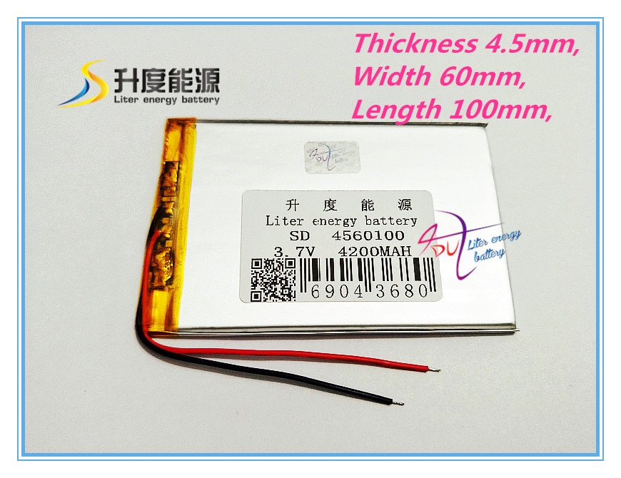 The tablet battery Tablet large capacity polymer battery 4560100 3.7V 4200mA lithium polymer battery