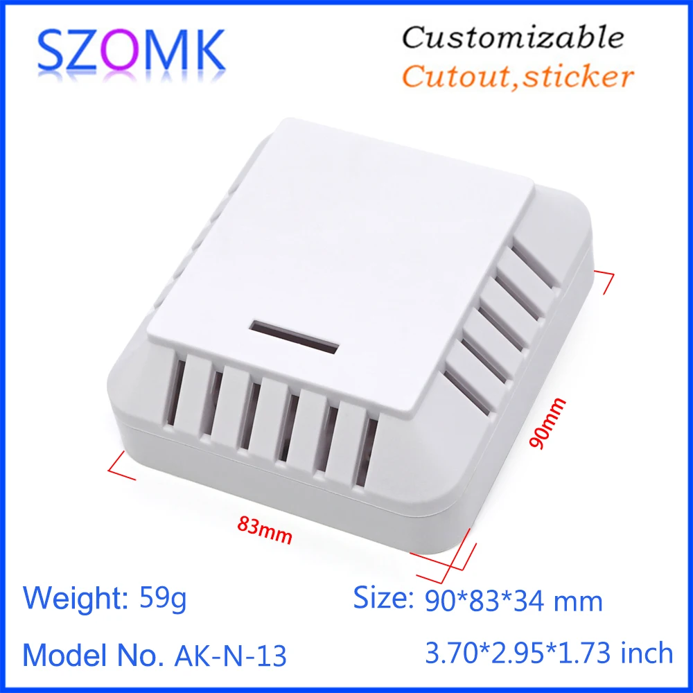SZOMK High impact plastic humidity sensor enclosure electronics box 10 Pieces 90*83*34mm temperature plastic dry project box