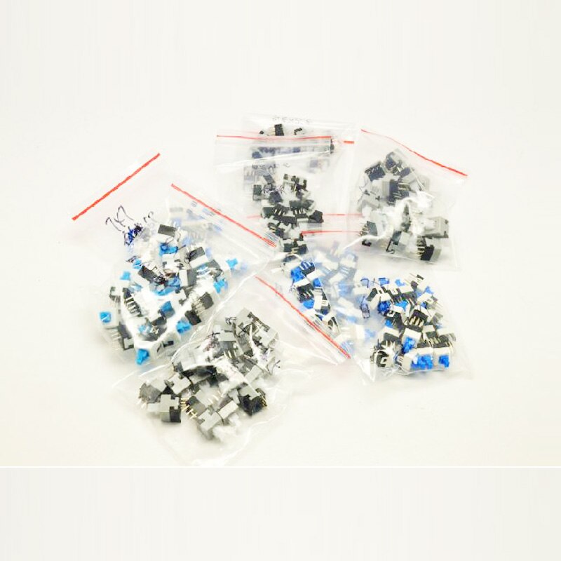 Free Ship 4valuesx20pc=80pcs 5.8x5.8 7x7 8x8 8.5x8.5 Self-Locking Switches Pack 5.8*5.8/ 7*7/8*8/8.5*8.5 Self Lock Switch Kit