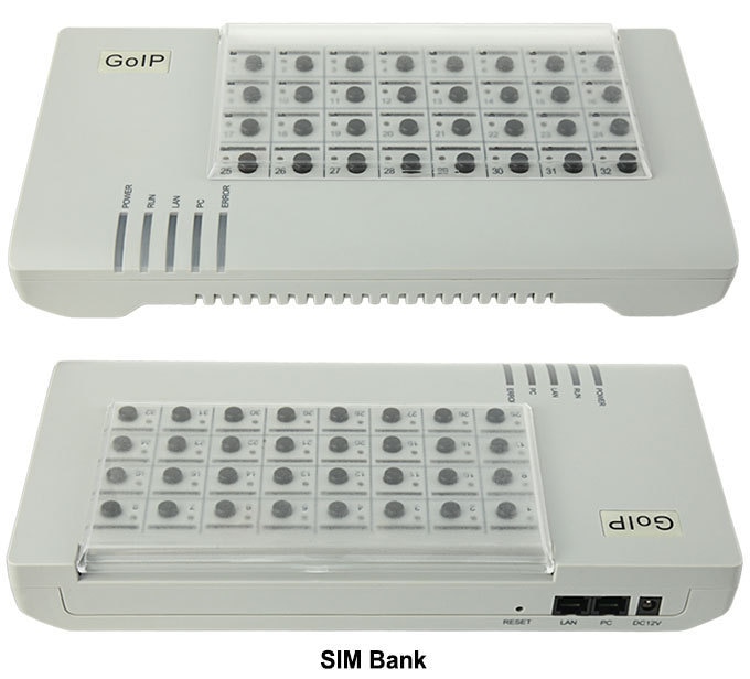 SIM Bank SMBT32 server,Remote SIM cards manage,emulator support DBL goip(Auto IMEI Changeable+Auto SIM Rotation)