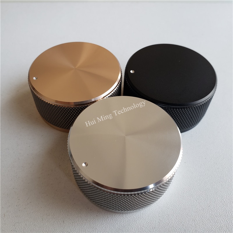 1pcs high quality aluminum knob solid potentiometer knob 44*22*6mm Knurled Volume potentiometer knob for HI-FI amplifier
