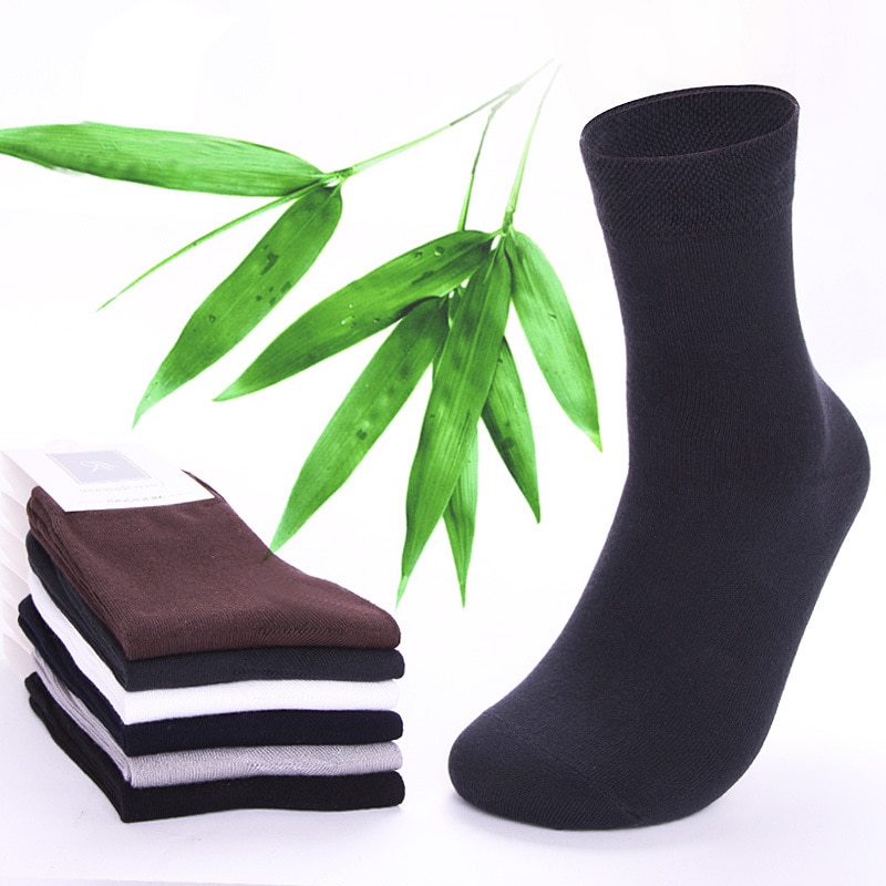2021 Brand New 5 Pairs High Quality Men Cotton And Bamboo Fiber Socks Casual Anti-Bacterial Deodorant Autumn Winter Men's S