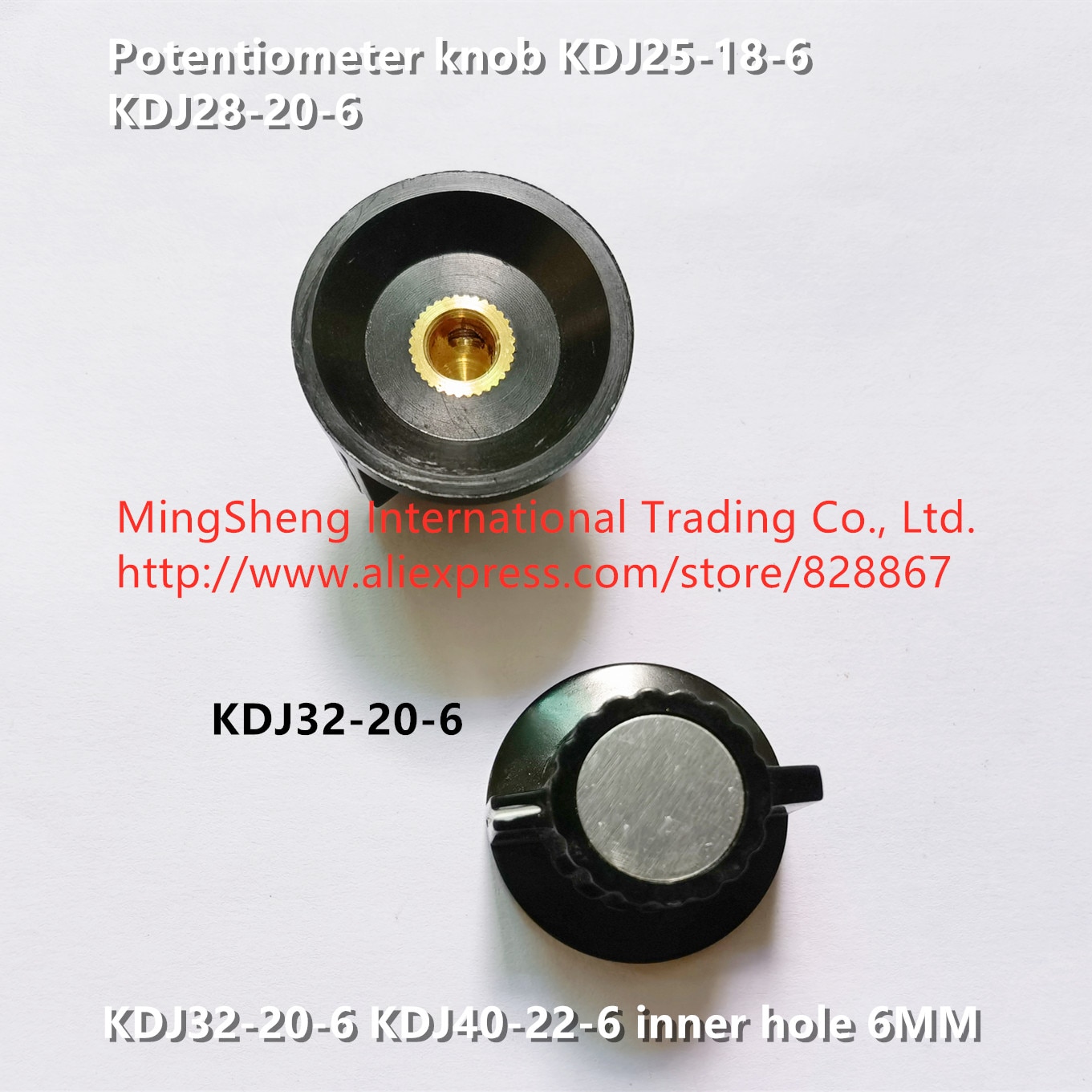 Original new 100% potentiometer knob cap KDJ25-18-6 KDJ28-20-6 KDJ32-20-6 KDJ40-22-6 inner hole 6MM