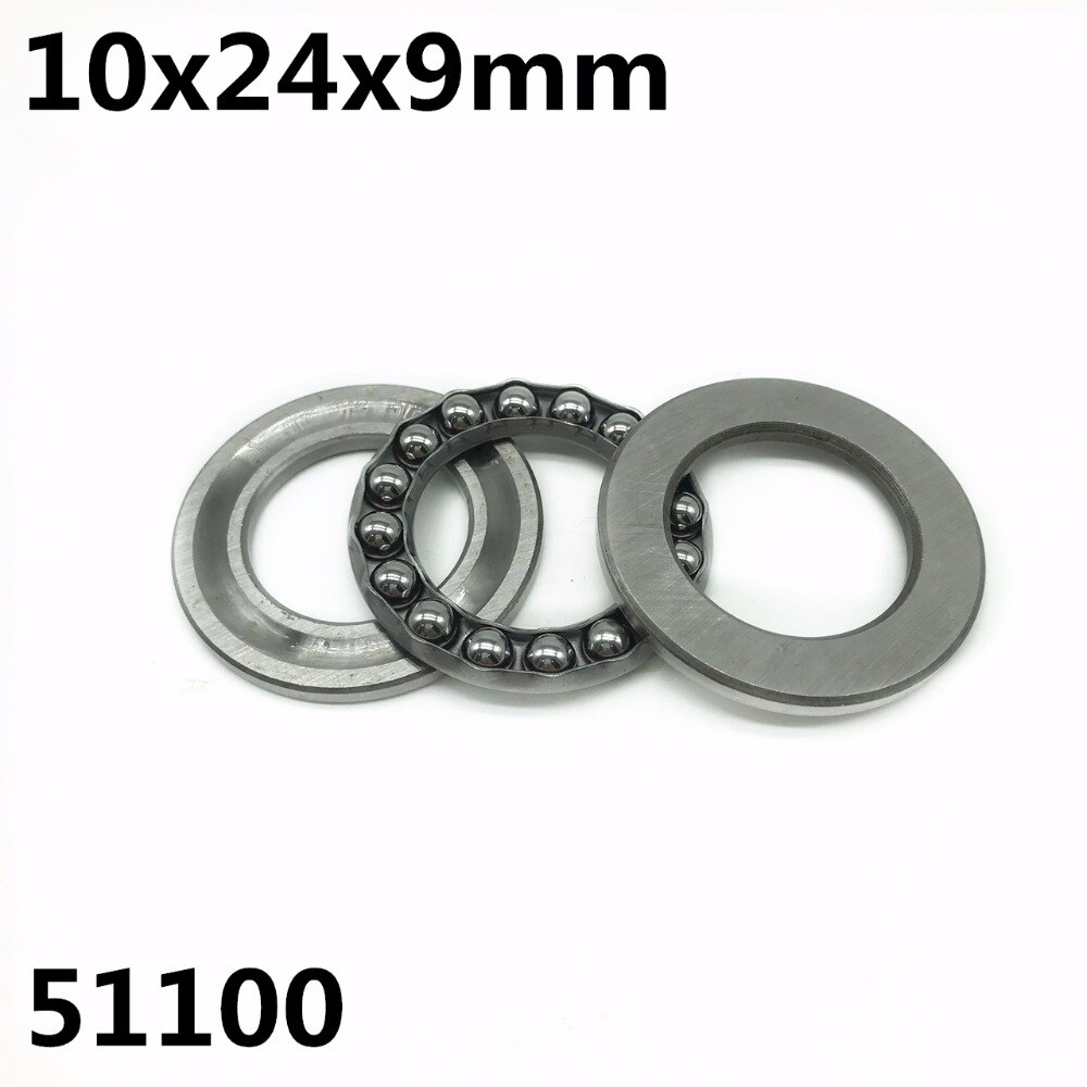 10Pcs 51100 10x24x9 mm Axial Thrust Ball Bearings 8100 High quality