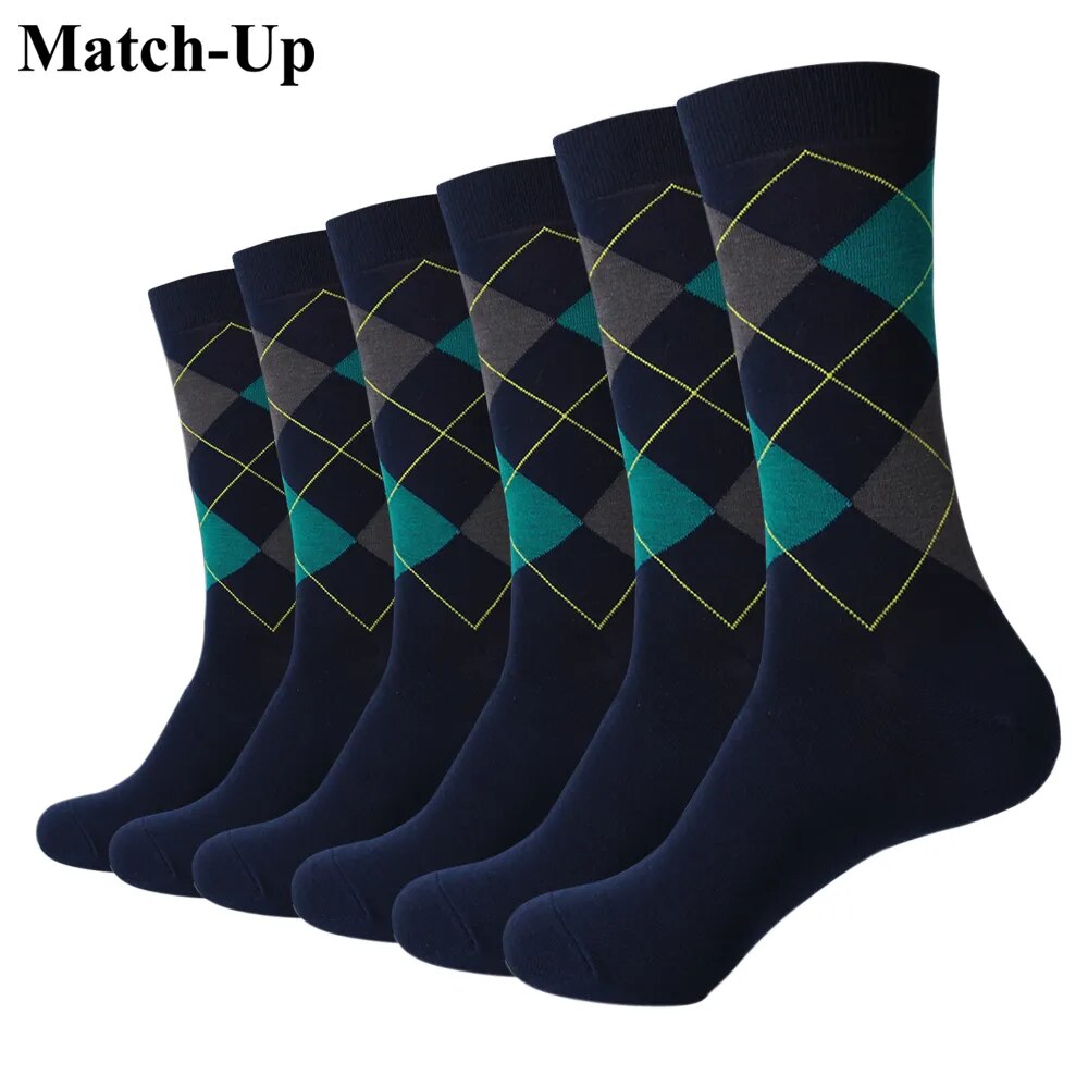 Match-Up Socks New styles men Colorful Cotton socks Wedding socks Christmas Gift Socks (6Pairs) US size (7.5-12)