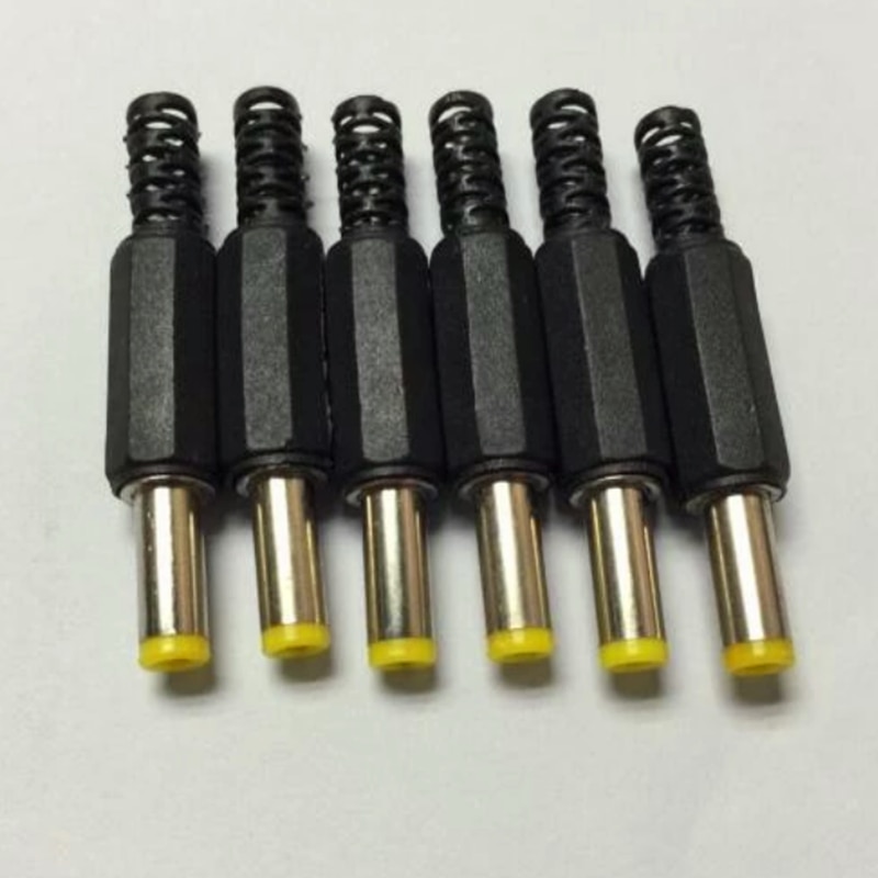 Free shipping 5.5mm x 2.5mm DC Power Plugs Male Barrel Connectors Black 10pcs