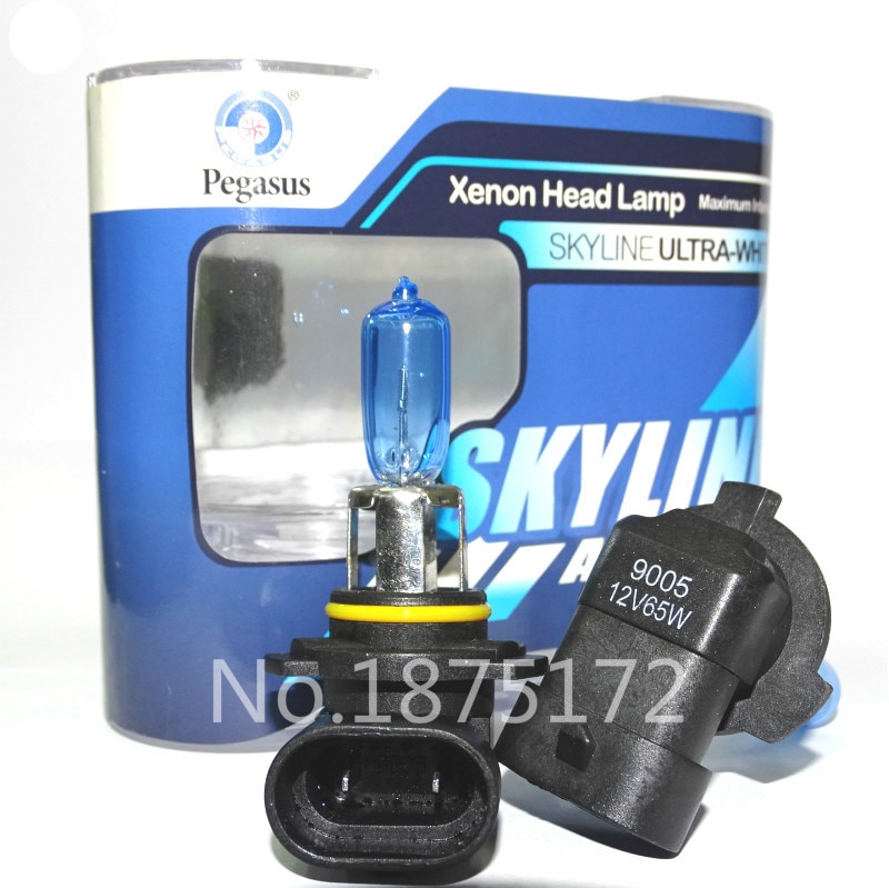 2Pcs 9005 HB3 12V 65W 5000K Super White Car Headlight Bulb Fog Lamp Bulb Auto Head Light Bulbs Automobiles Light Source White