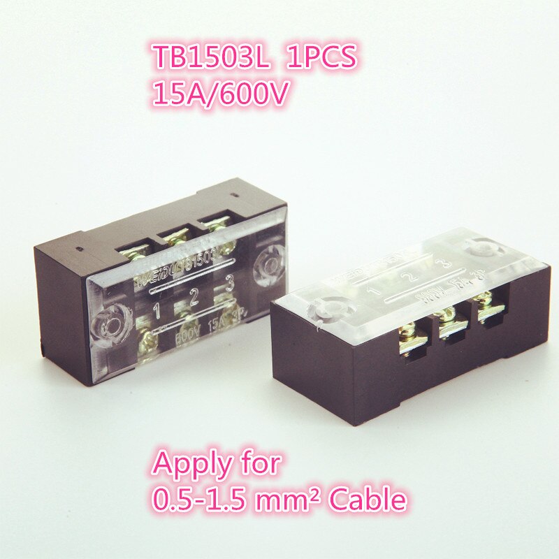 1PCS/LOT YT597 Free Shipping 15A/600V Apply 0.5-1.5mm2 Wire TB1503L Modular Wiring Row Fixed terminal