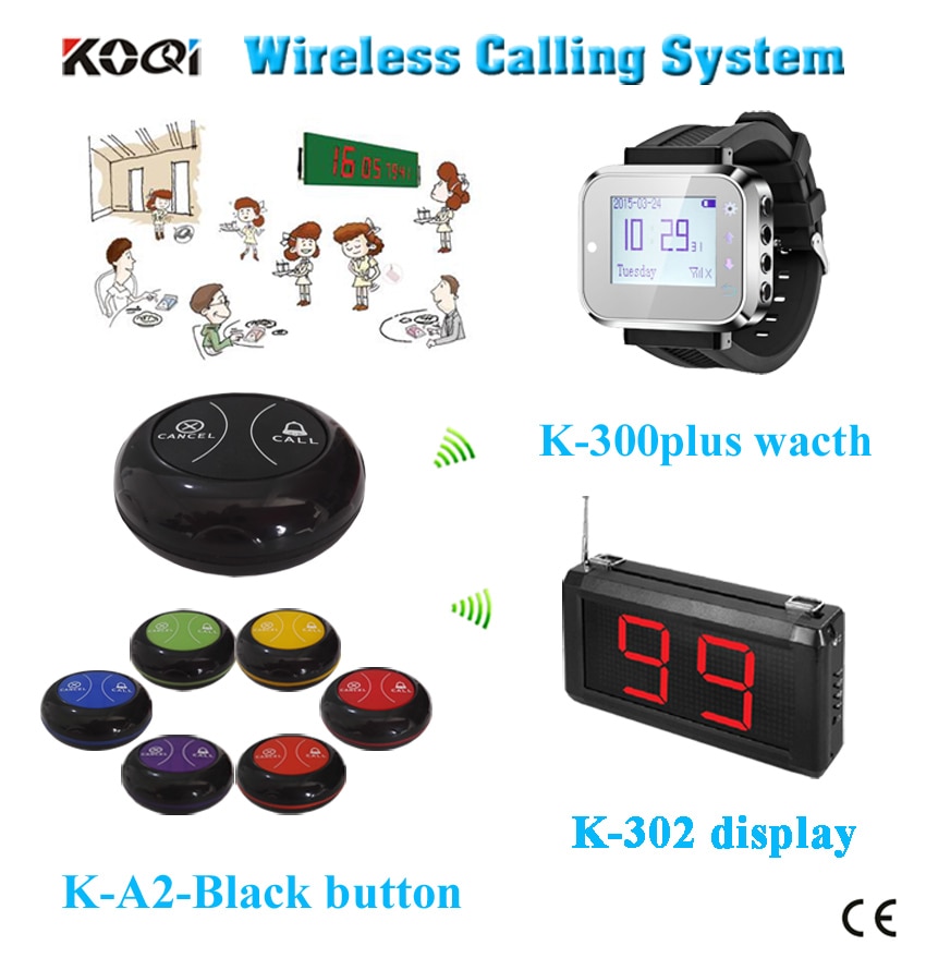 HOT sales restaurant table calling bell wristwatches for waiter pager
