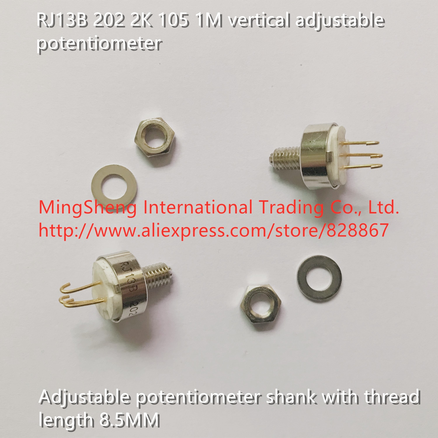Original new 100% RJ13B 202 2K 105 1M vertical adjustable potentiometer shank with thread length 8.5MM (SWITCH)
