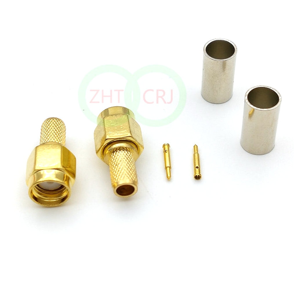 100pcs SMA Male Plug Straight Crimp for RG58 Connector adapter