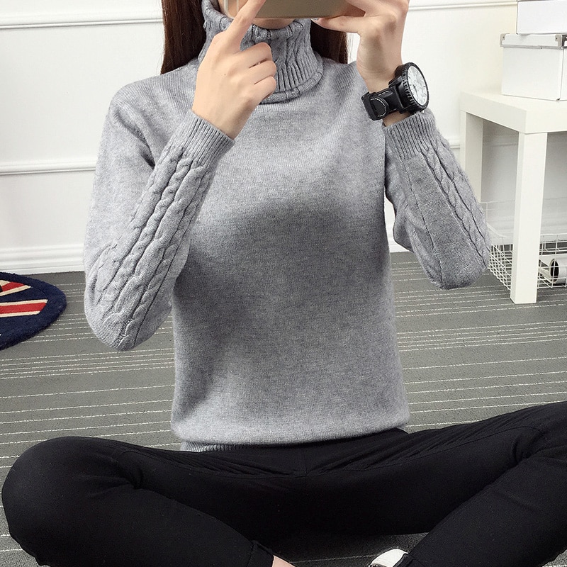 OHCLOTHING 2021 new winter Women Sweaters and Pullover Fashion turtleneck Sweater Women twisted thickening slim pullover sweater