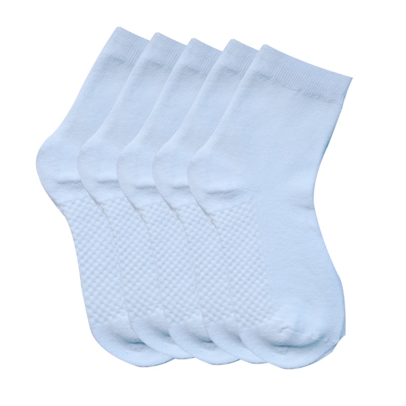 5 pairs kids Socks Spring&Autumn 100% Cotton Prevent Slippery White Colors Children Socks for Girls With Boys Socks 1-9 Year