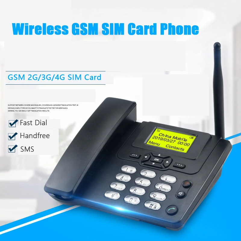 2G English GSM 900 1800MHz SIM Card Fixed Phone With FM Radio Call ID Handfree Landline Phones Wireless Telephone Home