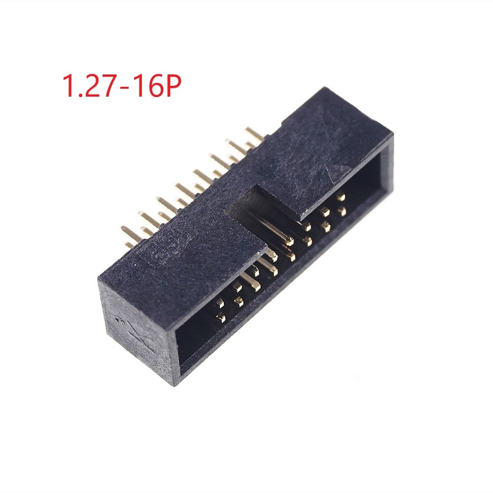 20Pcs 0.050" 1.27 mm 2x8 Pin 16 Positions IDC Male Box Header Dual Row Through Hole Shrouded Rows Space 1.27mm for IDC Sock
