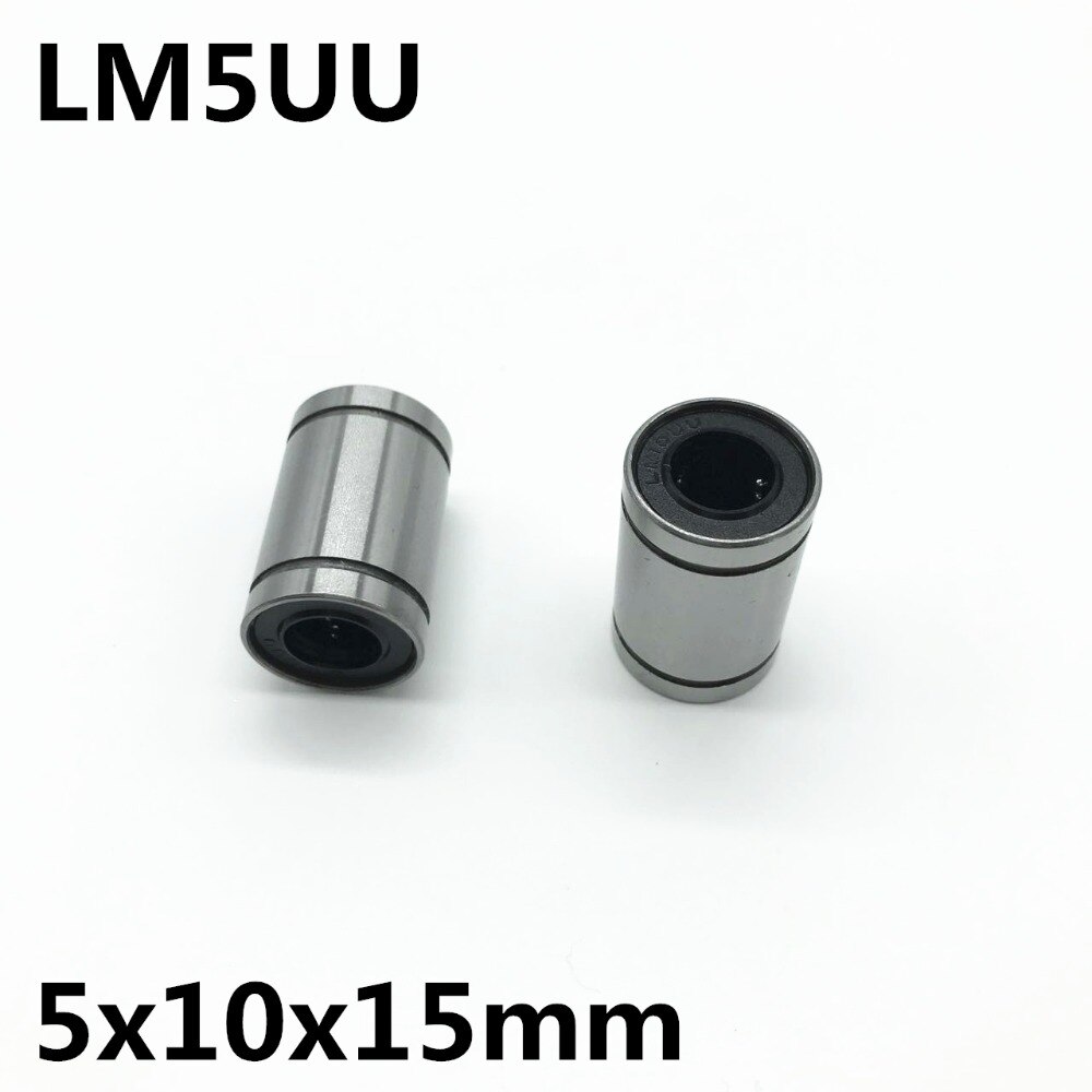 2pcs LM5UU ball bearing inner diameter 5x10x15mm guide linear optical axis bearings Linear motion bearings high quality LM5