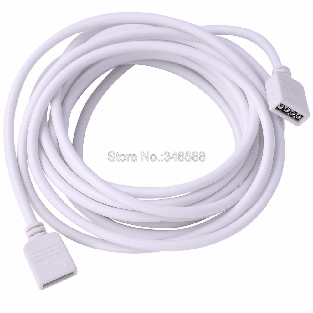 4Pin RGB Extension Connector Cable Wire 30cm 50cm 1m 2m 3m 5m Black White 22AWG Wire for 5050 3528 RGB LED Strip light with Plug
