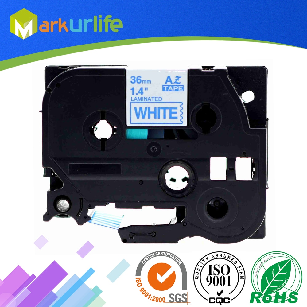 1 PCS/Lot TZE263 Compatible for Brother tz263 TZe-263 Laminated Label Tape P-Touch Printer Blue on White(36mm*8m) for Hot Sales