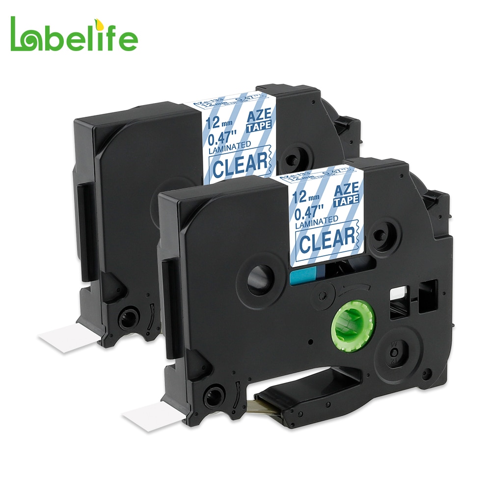 2 Pack TZe-133 Blue on Clear 12mm Label Printer Tape compatible for Brother Label Printer Tape TZe133 TZ-133 Blue on Transparent