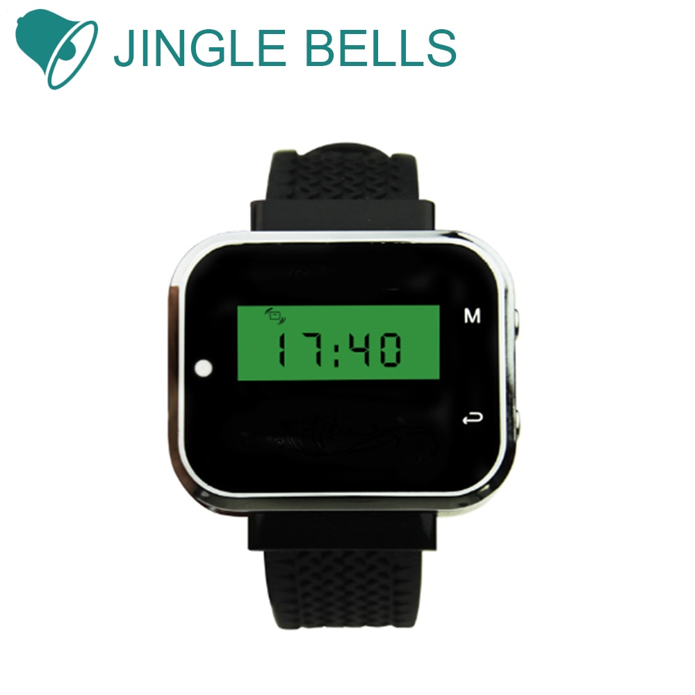 JINGLE BELLS watch pager receiver/wireless calling system for restaurant/waiter calling system work with call buttons spa&sa
