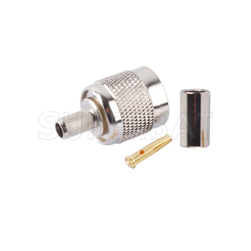 Superbat RP-TNC Crimp Male(Female Pin) RF Coaxial Connector for RG58 RG400 LMR195 Cable