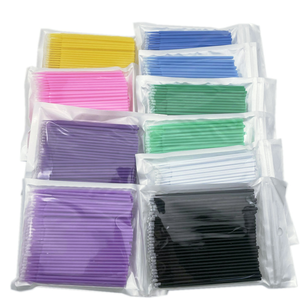 100PCS Dental Disposable Micro Applicator Brush Cotton Swab Eyelash Extension Tools makeup applicator remove tool