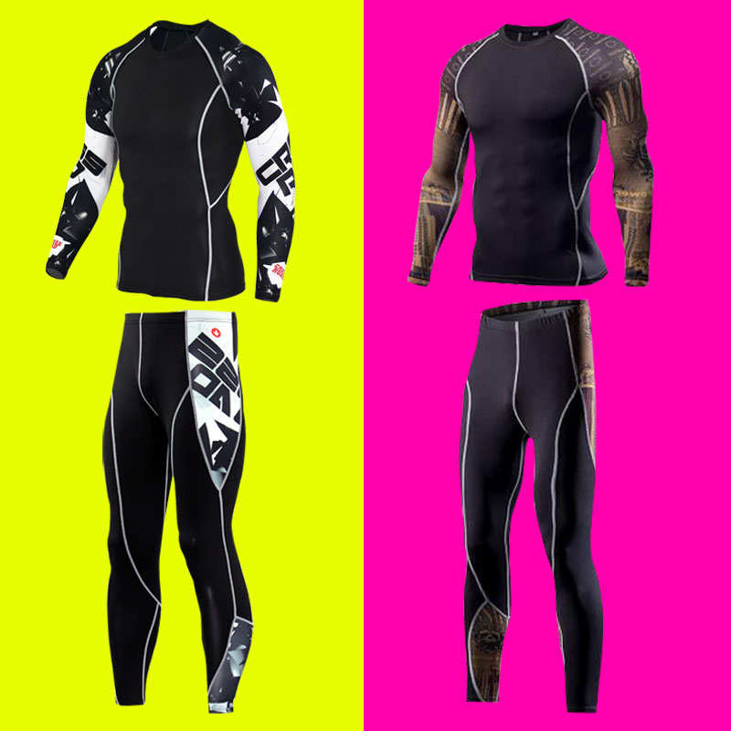 1set=tops + pants / Europe's compression Men's quick-drying breathable Long Johns Underwear