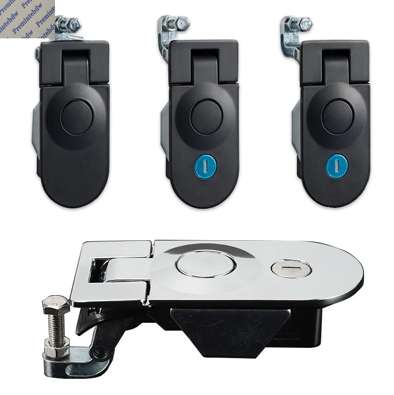 1Piece Black Chrome Zinc Flush Latch Lock Push Button Adjustable Lever For Cabinet Box RV Caravan Trunk