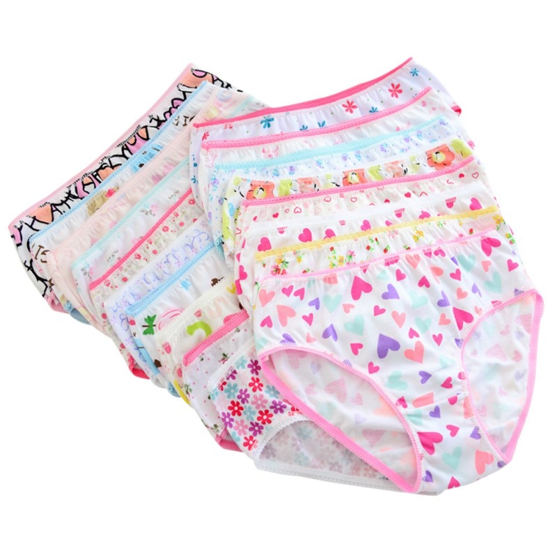 6pcs/Set Baby Panties Cotton Kids Underpants Baby Girl Print Briefs Panties For Girls Children's Underpants Random Color