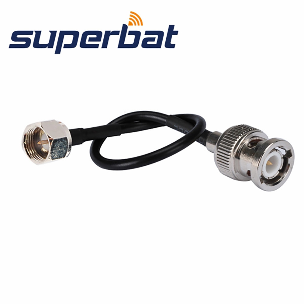 Superbat BNC Male Straight to F Male Sstraight Pigtail Cable RG174 15cm BNC Extension Cable RF Coaxial Cable