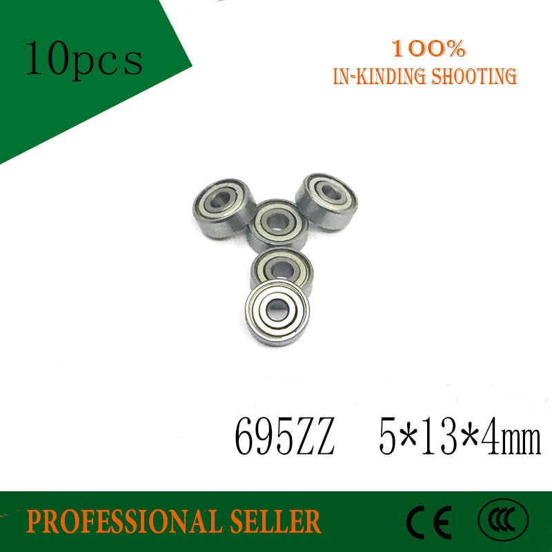 10pcs 695ZZ 5*13*4mm ABEC-3 P6 miniature bearing 695-2Z 695-Z 695 bearing 5x13x4 mm