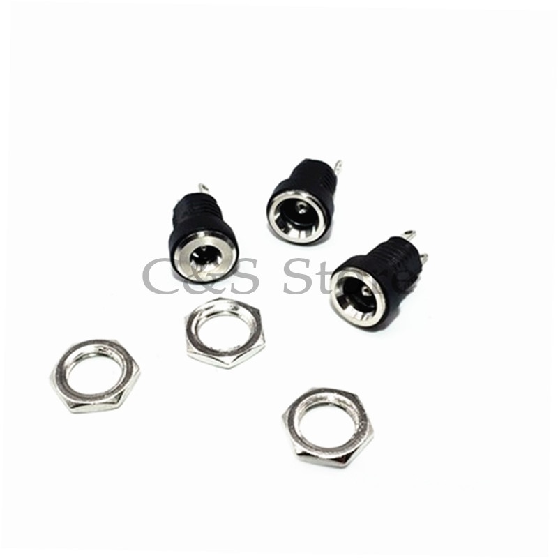 10PCS DC-022B for DC Power Supply Jack Socket Female Panel Mount Connector 5.5 mm x 2.1mm 5.5x2.5mm 3.5x1.35mm DC022B