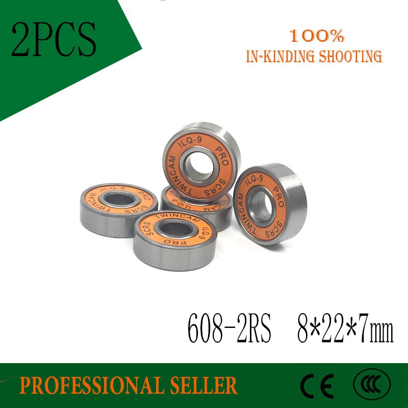 Free Shipping 2pcs 608-2RS 8*22*7mm 608rs ILQ-9 Miniature Ball Radial Bearings Good Quality Skating Abec-9 8X22X7MM