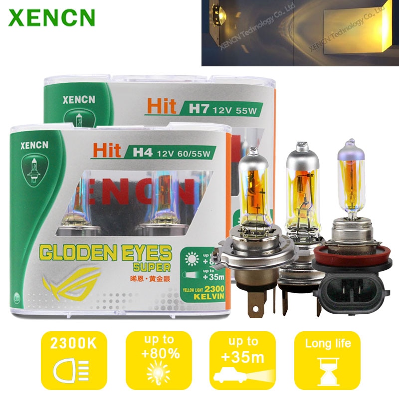 XENCN H1 H4 H7 H8 H9 H11 H16 HB3 HB4 HB5 880 881 Golden Eye Super Yellow Halogen Lamp Car Headlight Bulb Auto Fog Light Parking