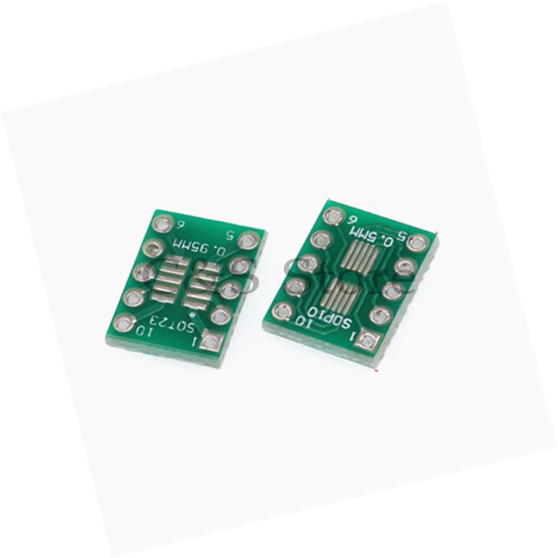 10pcs SOT23 SOP10 MSOP10 Umax SOP23 to DIP10 Pinboard SMD To DIP Adapter Plate 0.5mm/0.95mm to 2.54mm DIP Pin PCB Board Convert