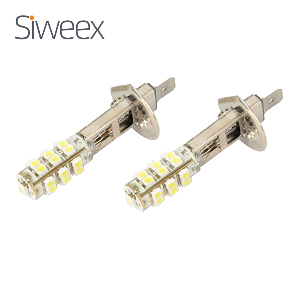2 PCS H1 25 (1210) SMD White LED Bright Fog Light Beam Lamp DC12V More Safe & Durable (As Show)