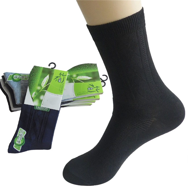 6 Pairs/lot Men's Socks Bamboo Fiber Anti-Bacteria Anti-odor Male Short Socks Men Solid Color Black Sock Meias Calcetines H