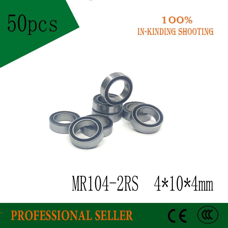 Free shipping 50PCS MR104-2RS P6 4X10X4mm miniature bearing ML4010-2RS L-1040-2RS MR104RS