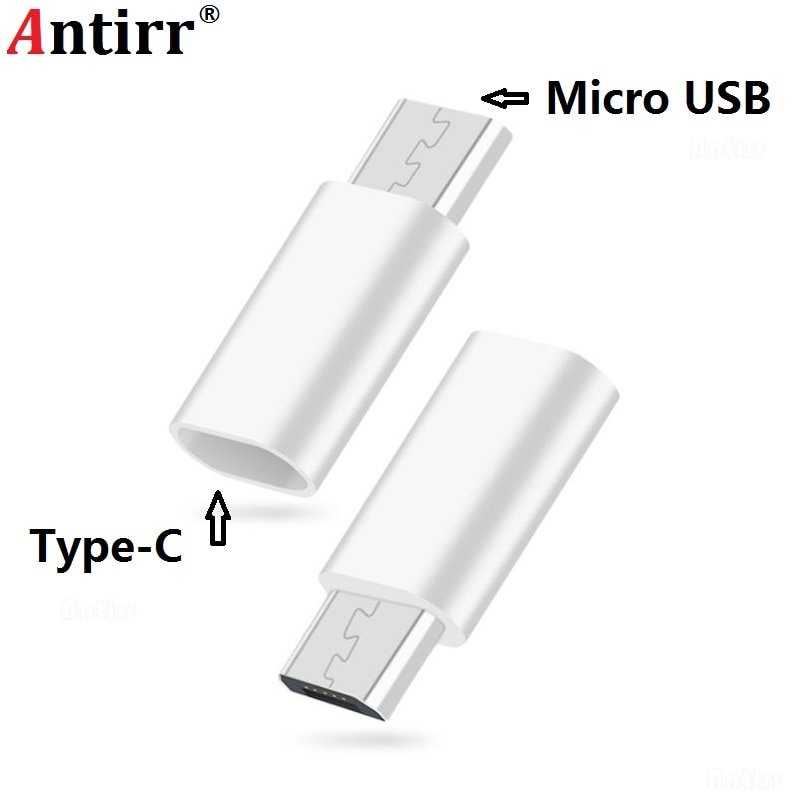 Antirr High Quality Micro USB Male 5 Pin to USB 3.1 Type C Female Connector Data Adapter Converter White
