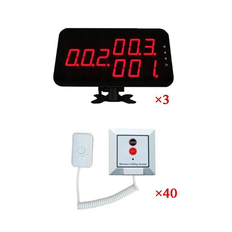 Wireless Nurse Calling System With Ycall Brand 3pcs K-4-C-red Display With 40pcs Push Call Button