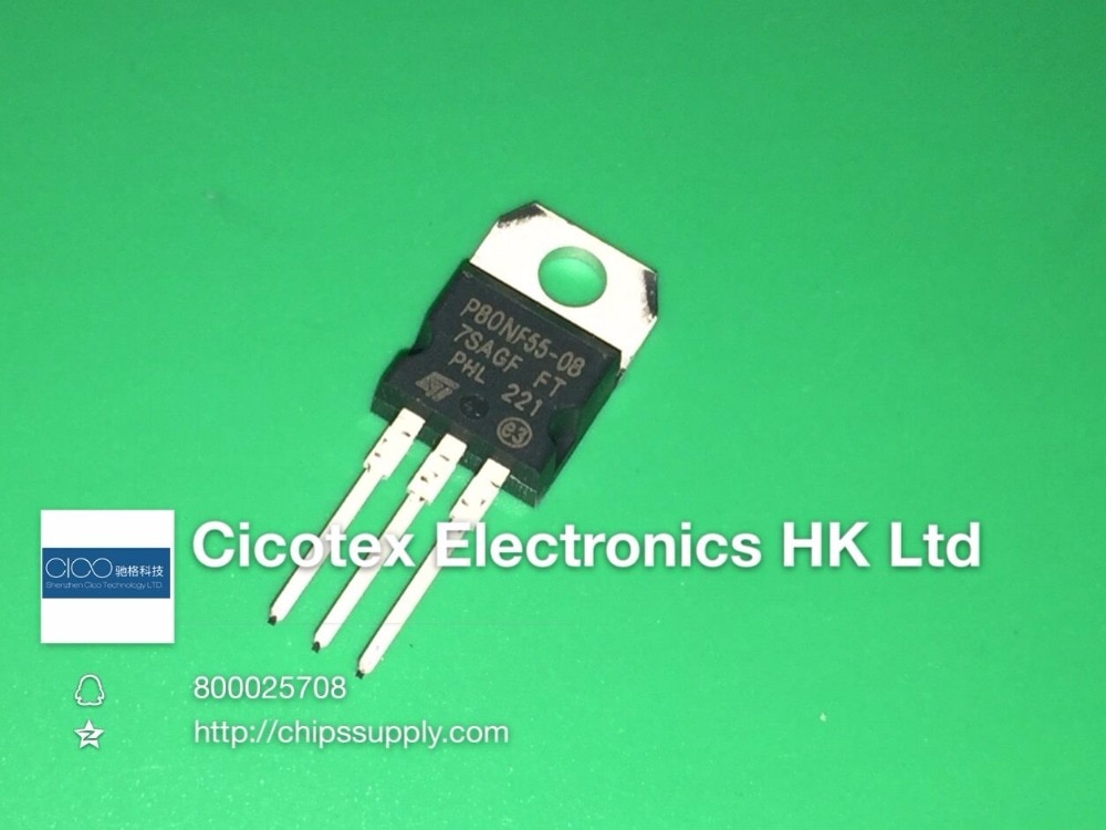 10pcs/lot STP80NF55-08 P80NF55-08 MOSFET N-CH 55V 80A TO220