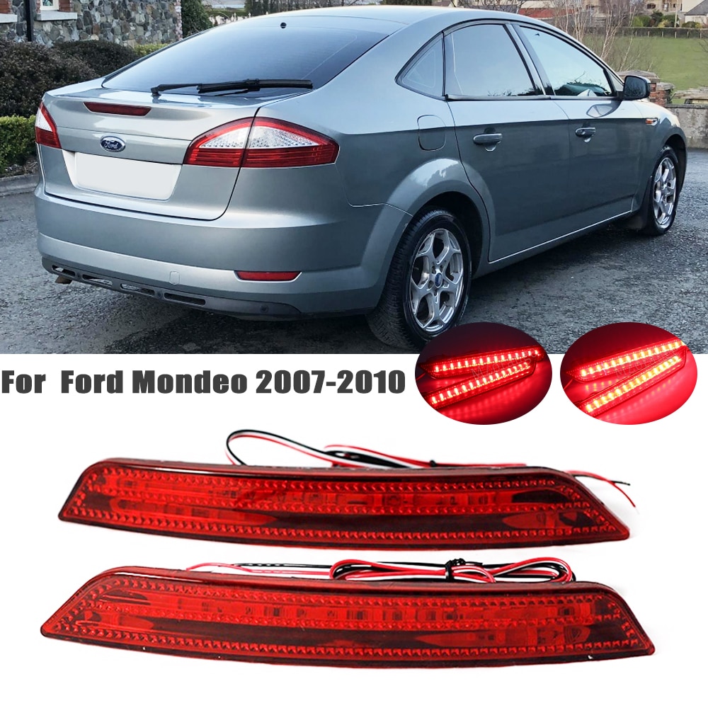2pcs LED Rear Bumper Reflector Light For Ford Mondeo 2007 2008 2009 2010 Warning Stop Signal Brake Fog Lamp Car Accessories
