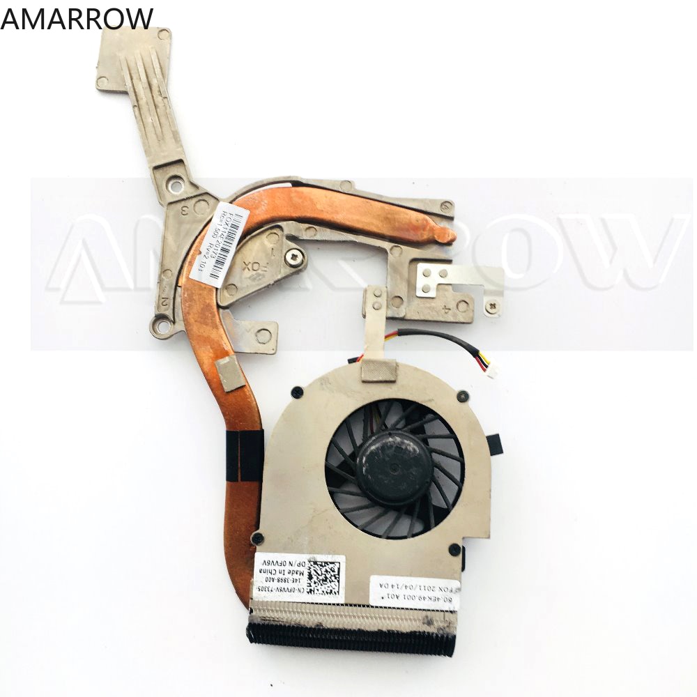 Original For DELL laptop heatsink cooling fan cpu cooler M4010 M4030 N4030 CPU heatsink Fan+brass radiator