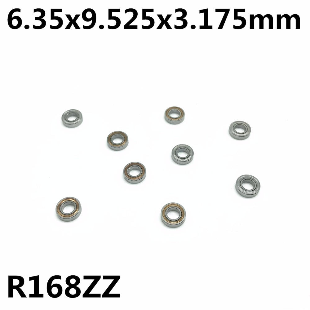 10Pcs R168ZZ 6.35X9.525X3.175 mm Deep groove ball bearing Miniature bearing High qualit R168