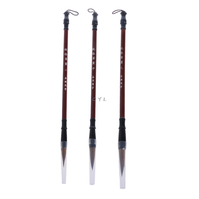 1PC Chinese Calligraphy Brushes Pen Wolf Hair Writing Brush Wooden Handle