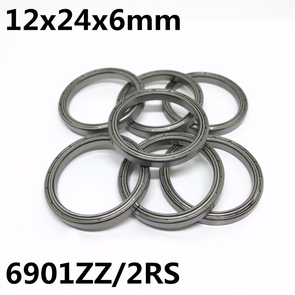 1PCS 6901ZZ 6901-2RS Thin wall ball bearings 12x24x6 mm Bearing steel High quality 6901 6901Z 6901RS