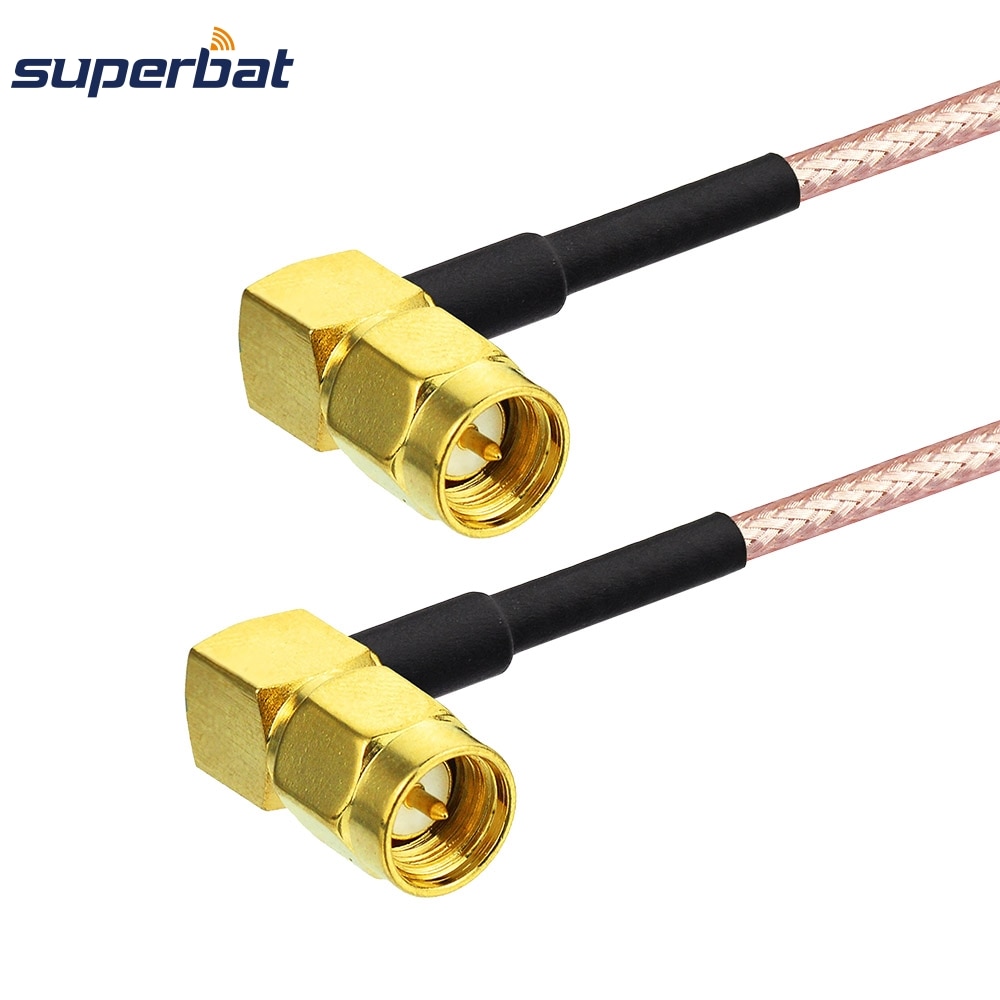Superbat SMA Plug to Male Right Angle Connector Pigtail Jumper Cable RG316 Wireless Wi-Fi Radios